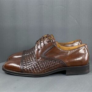 PRINCIPE Brown leather Basket Weave Oxfords mens size 9